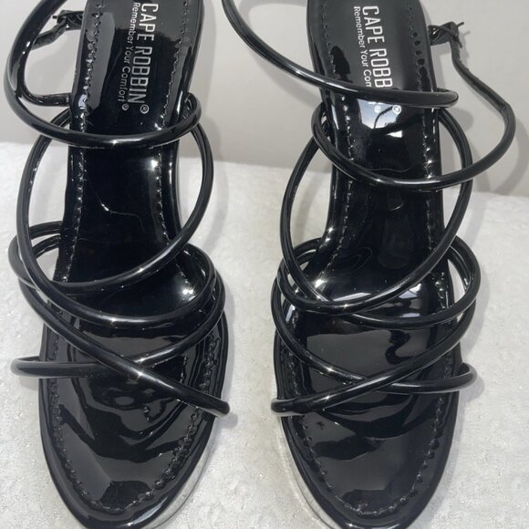 Cape Robbin Black Strappy Platform High Heels - Picture 6 of 6